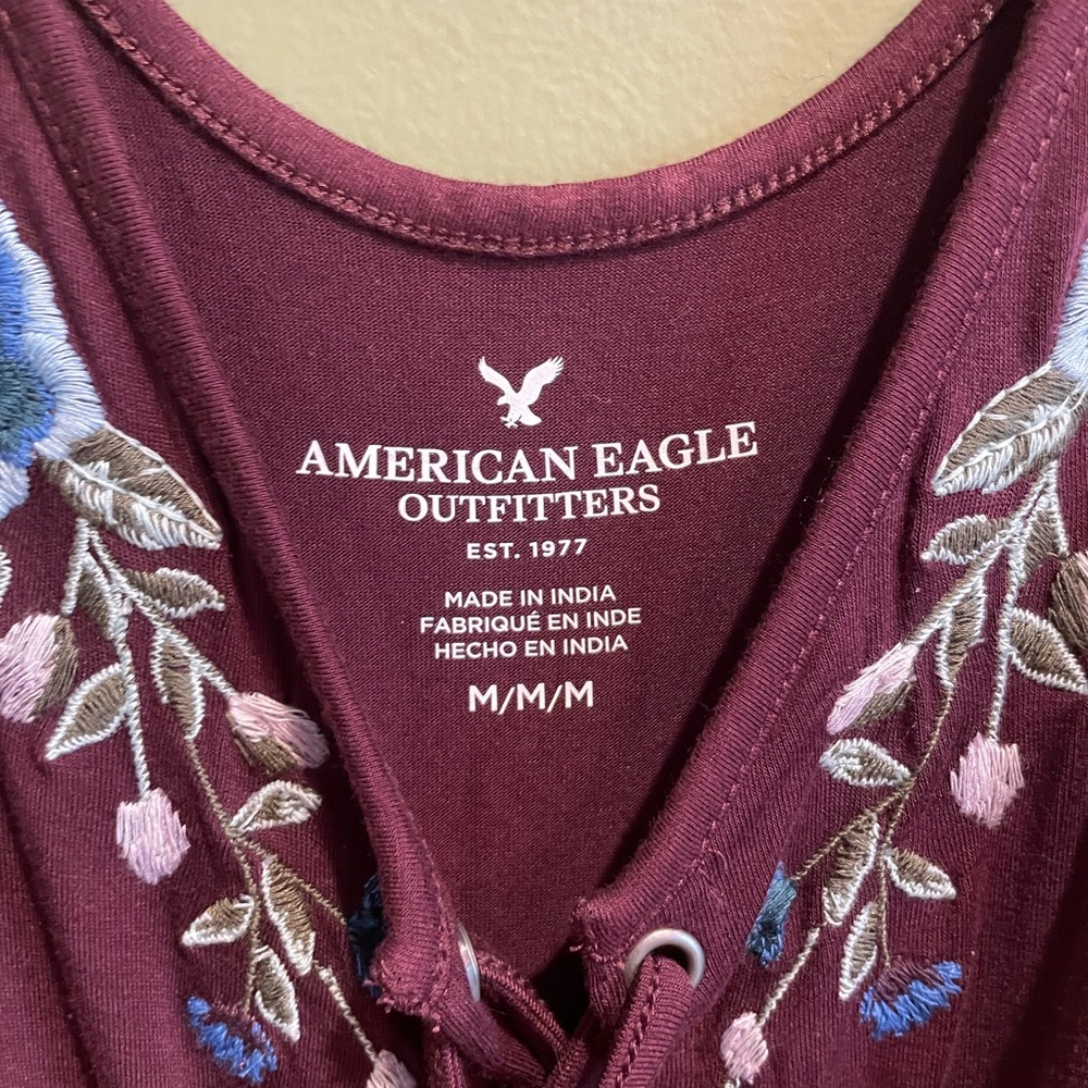 NWT AMERICAN EAGLE MAROON ONE PIECE BODY SUIT Sz MEDIUM - Picture 3 of 7